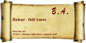 Beker Adrienn névjegykártya